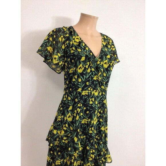 All in Favor Floral Maxi Dress Tiered Ruffle Womens Large - Picture 2 of 9